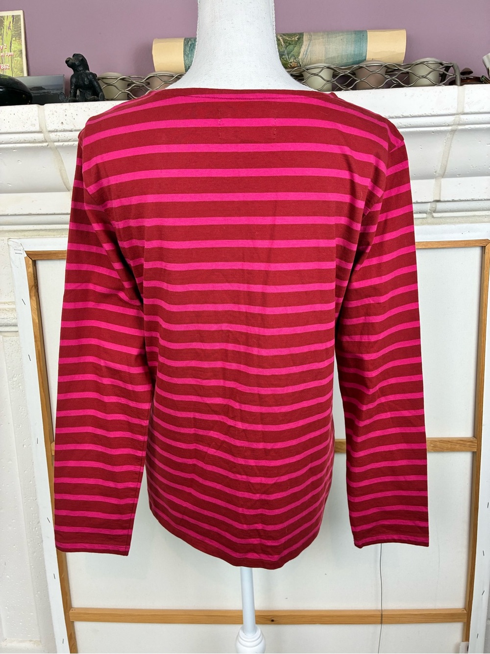 SeaSalt Cornwall the Sailor Shirt Striped Long-Sleeve Top - Pink and Red - Picture 4 of 7